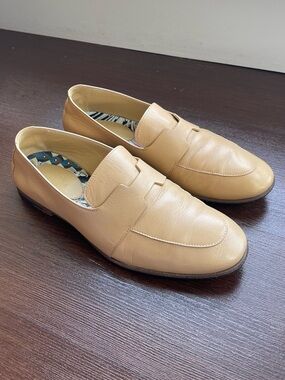 Chic Hermes Beige Leather H Slip-On Loafers 36 EU AUTHENTIC